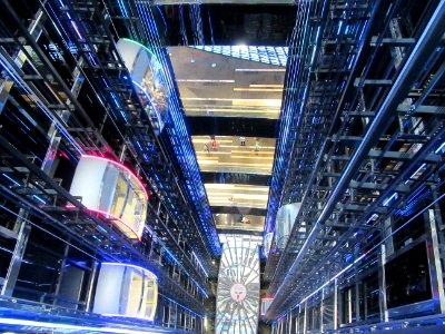 Elevator Shaft with Blue light National Pavilion Expo 2017 Astana Kazakhstan