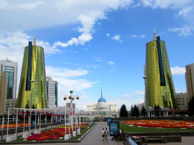 Golden Towers Beer cans Astana Kazakhstan