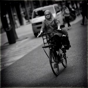 Girl on Bike photo