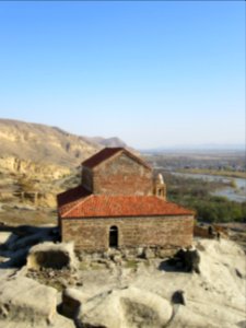 Looking down on the 10th century Uplistsulis Church Uplistsikhe Georgia