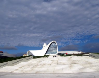 Stairs and Heydar Aliyev Center Baku Azerbaijan