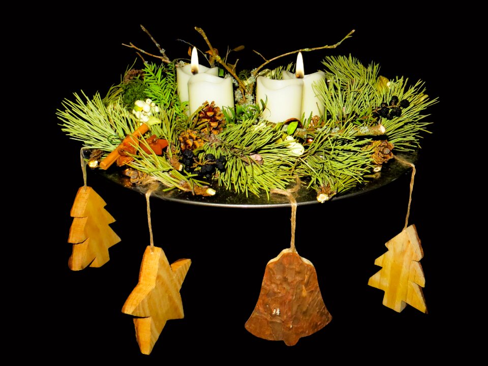 Christmas time arrangement flame