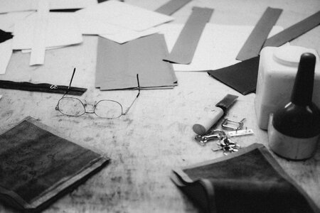 Crafts materials black and white