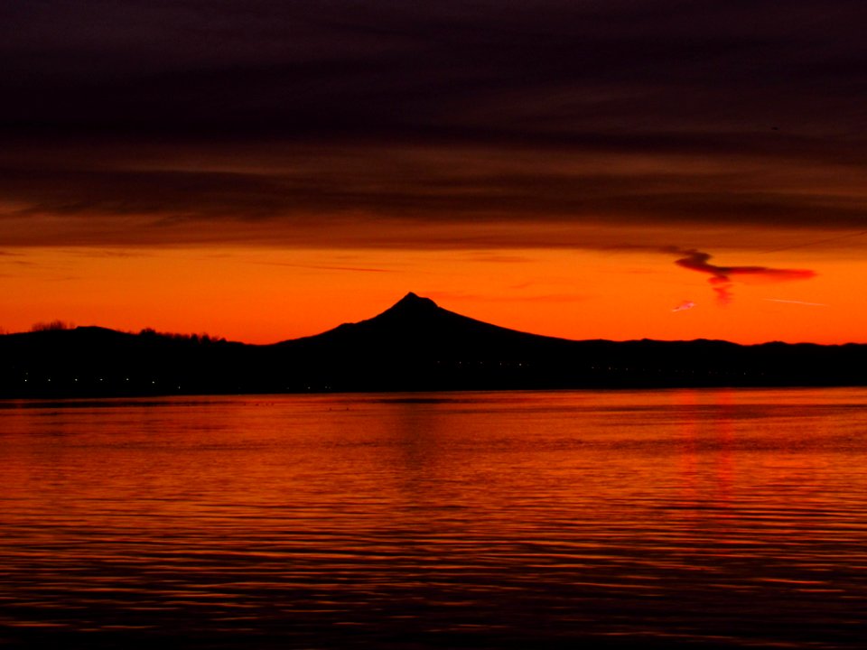 Sunrise at Columbia River and Mt. Hood