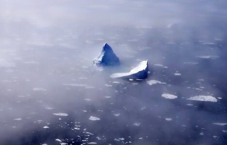 Ice floes foggy arctic