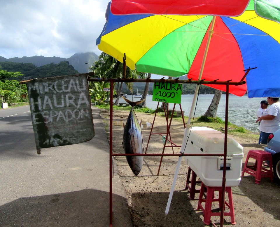 Fish Stand across from supermarke Pao Pao Moorea