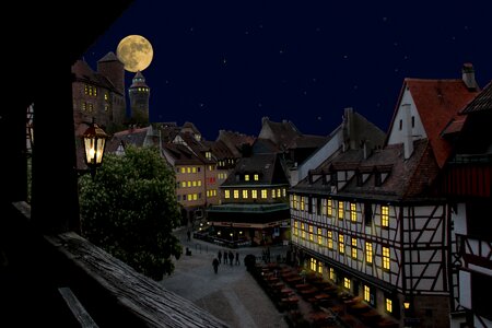 At night moon lights