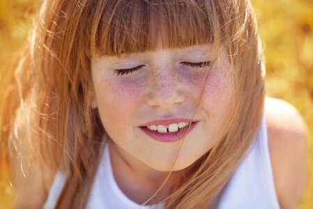 Girl face hair