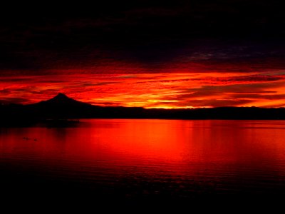 Sunrise at Columbia River and Mt. Hood
