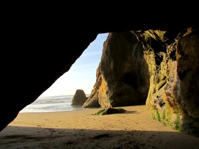 Hug Point at Pacific Coast in OR