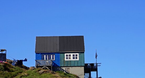 Blue green woodhouse