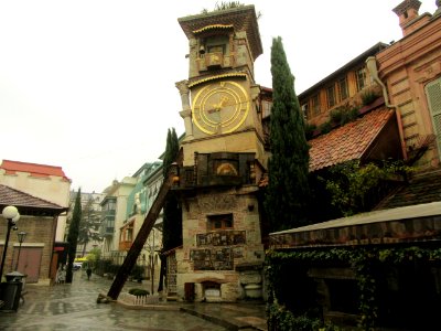 Leaning Clock Tower Old Town Tbilisi Georgia