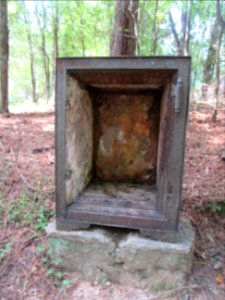 In 1860 2616 people lived in Rocky Springs now there is this safe left and no people Natchez Trace Parkway Mississippi