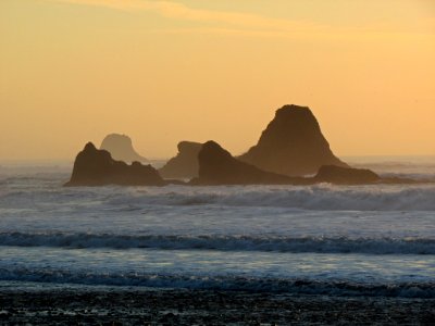 Sunset at Ruby Beach at Olympic NP in WA