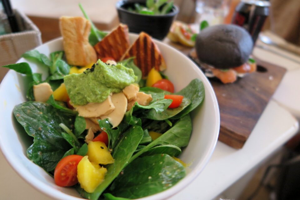 Tomatoes avocado spinach