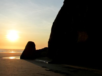 Hug Point at Pacific Coast in OR