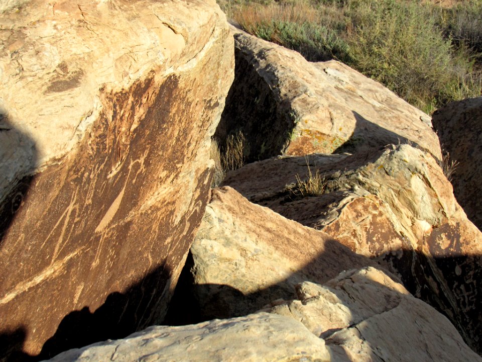 Puerco Pueblo Petroglyphs at Petrified Forest NP in Arizona