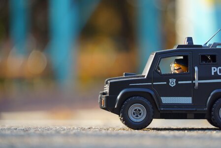 Police car toy figures photo