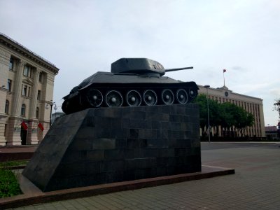 Tank near Oktober squre T34-85 Russian Freedom Memorial Tank Minsk Belarus photo