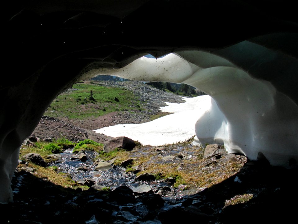 Snow Cave on Skyline Trail at Mt. Rainier NP in WA