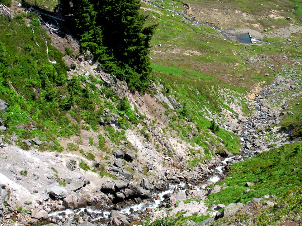 Waterfall at Skyline Trail at Mt. Rainier NP in WA