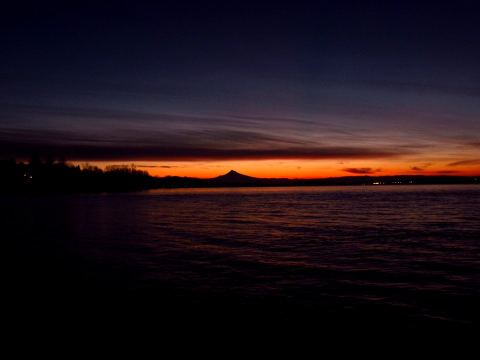 Sunrise at Columbia River and Mt. Hood