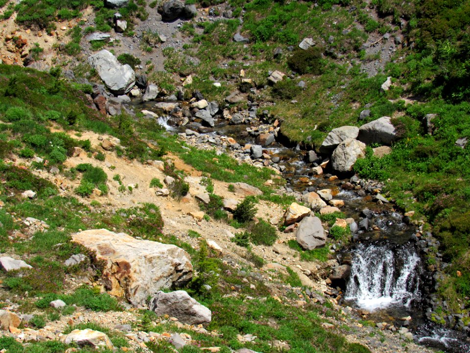 Waterfall at Skyline Trail at Mt. Rainier NP in WA