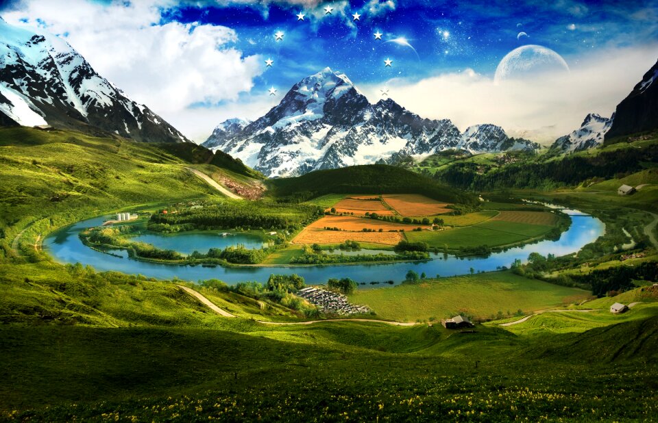 Landscape photomontage distance