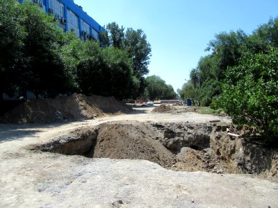 Pedestrian Street all streets seem to be torn up Almaty Kazakhstan