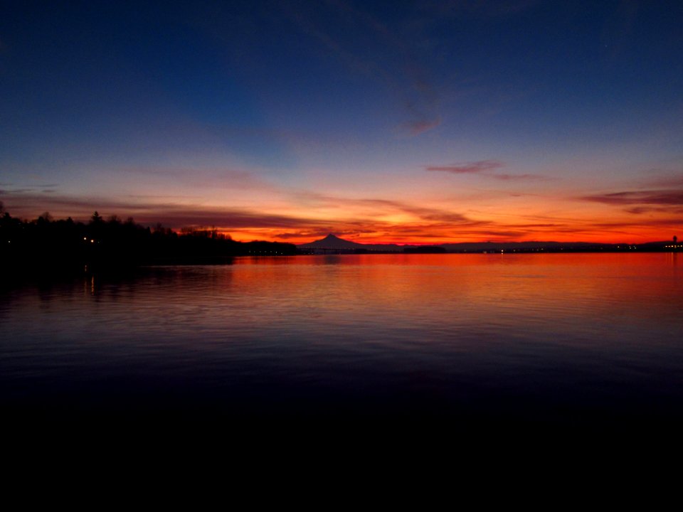 Sunrise at Columbia River and Mt. Hood