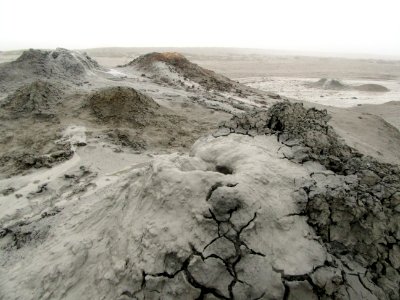 Crackling mud volcanoes Azerbaijan photo