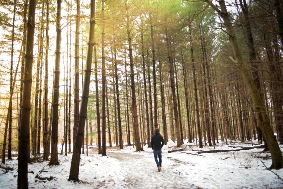 Winter person walking