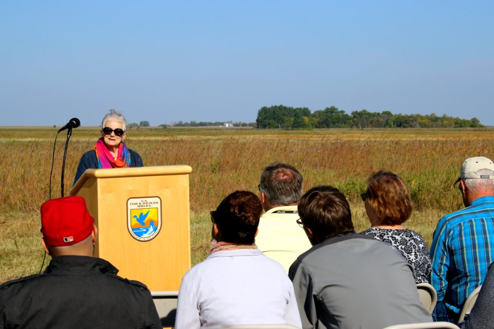 Ann Gritman at the Jim Gritman Waterfowl Production Area Dedication
