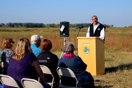 Tom Melius at the Jim Gritman Waterfowl Production Area Dedication
