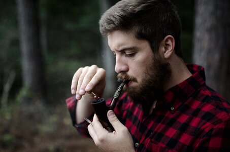 Smoke male woods photo