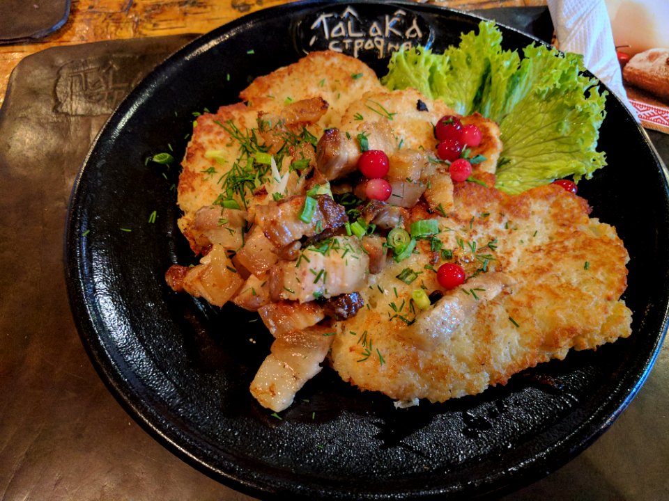 Potato Pancakes and Cracklin Minsk Belarus Talka
