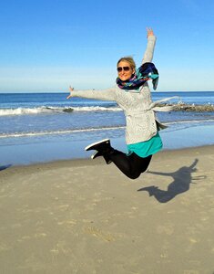 Woman beach sea photo