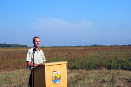 Larry Martin at the Jim Gritman Waterfowl Production Area Dedication