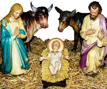 Nativity scene father christmas jesus photo