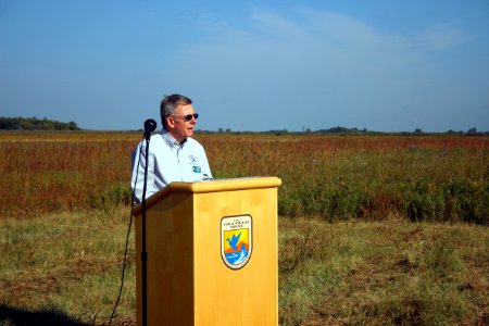 Jon Schneider at the Jim Gritman Waterfowl Production Area Dedication photo