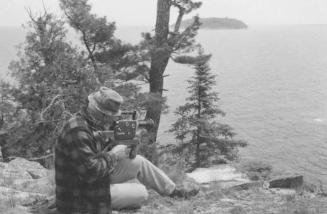 Gene Little filming at Huron National Wildlife Refuge