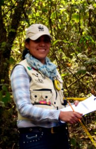 A WWF - Mexico volunteer monitoring monarch populations.