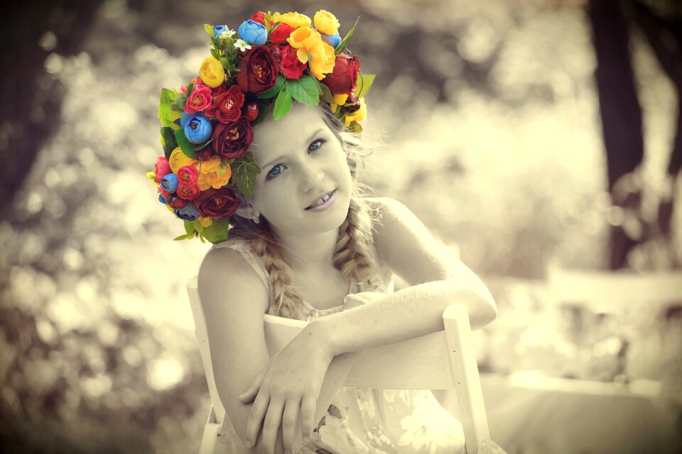 Face portrait flowers