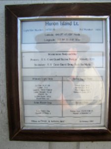 Lighthouse information plaque at Huron National Wildlife Refuge