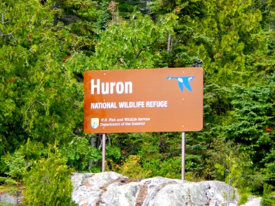 Entrance sign at Huron National Wildlife Refuge