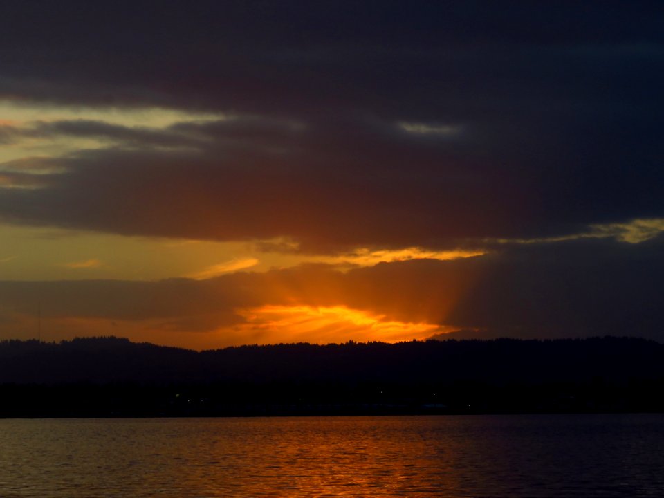 Sunset at Columbia River in Vancouver, WA
