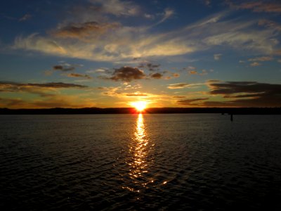 Sunset at Columbia River in Vancouver, WA photo