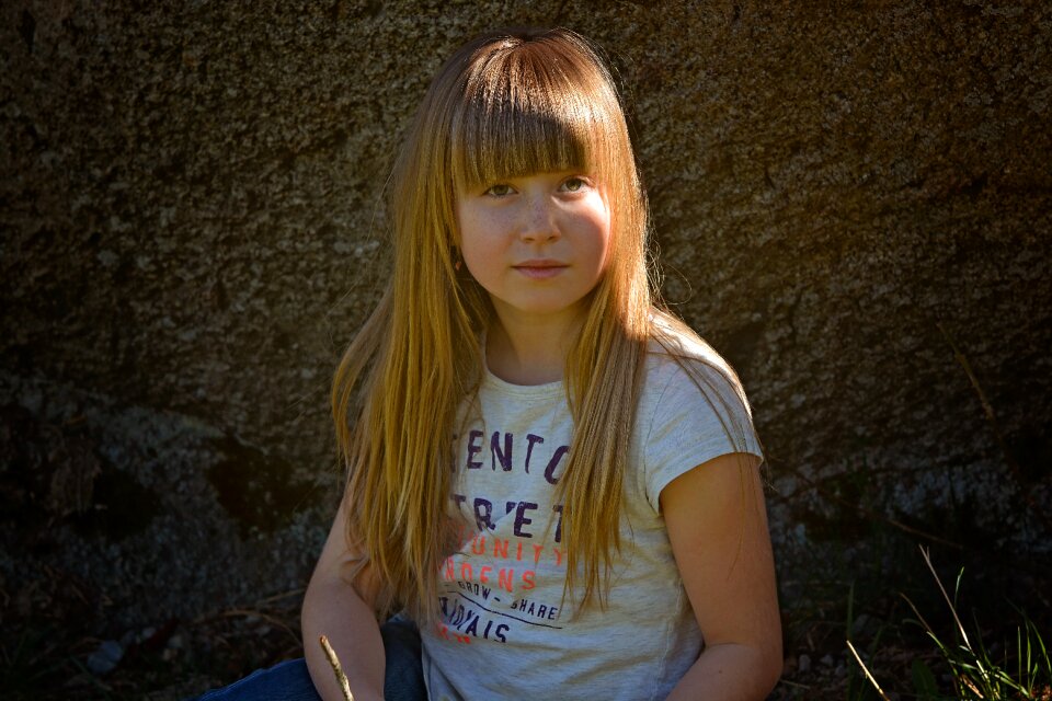 Blond long hair out