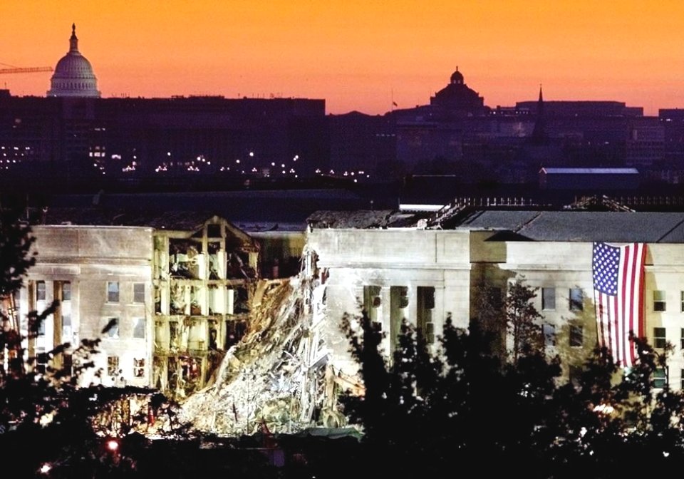 Pentagon building at sunset