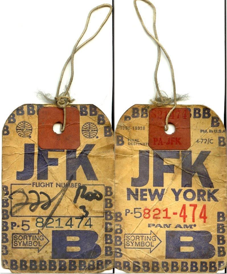 Pan Am luggage tag